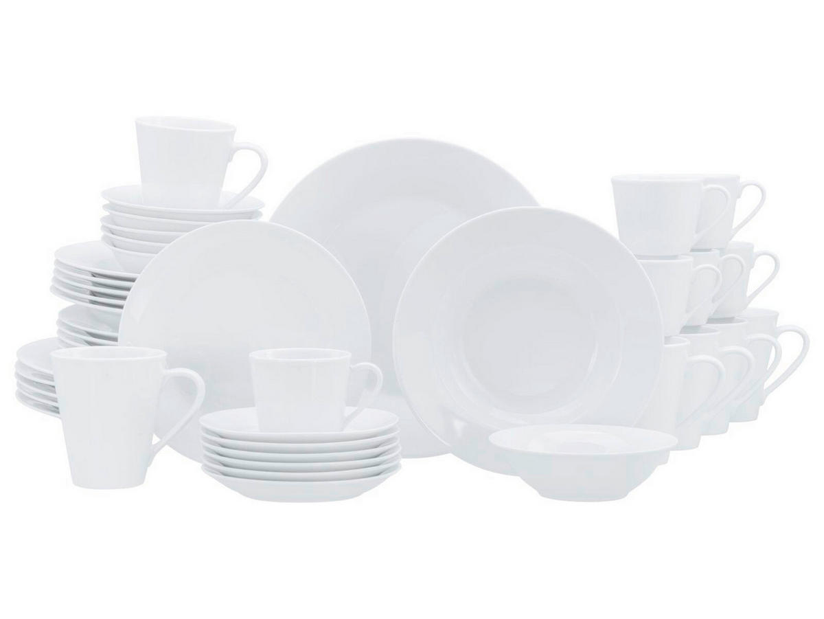 KOMBISERVICE Weiß Base weiß 42-teilig 6 Personen  - Weiß, Basics, Keramik - Creatable