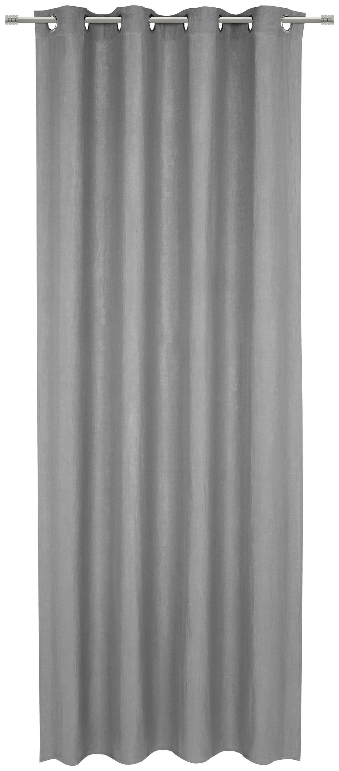 ZÁVĚS S OČKY, poloprůhledné, 140/255 cm - šedá, textil (140/255cm) - Esposa