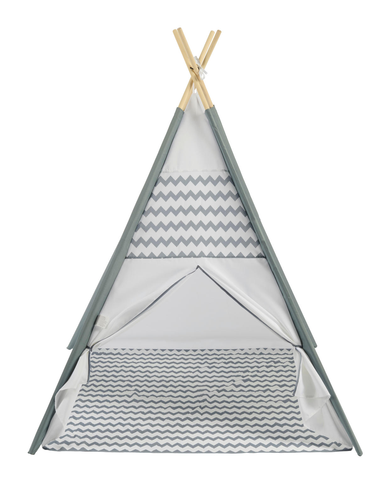 SPIELZELT - Hellgrau/Weiß, Basics, Holz/Textil (120/150/120cm) - My Baby Lou