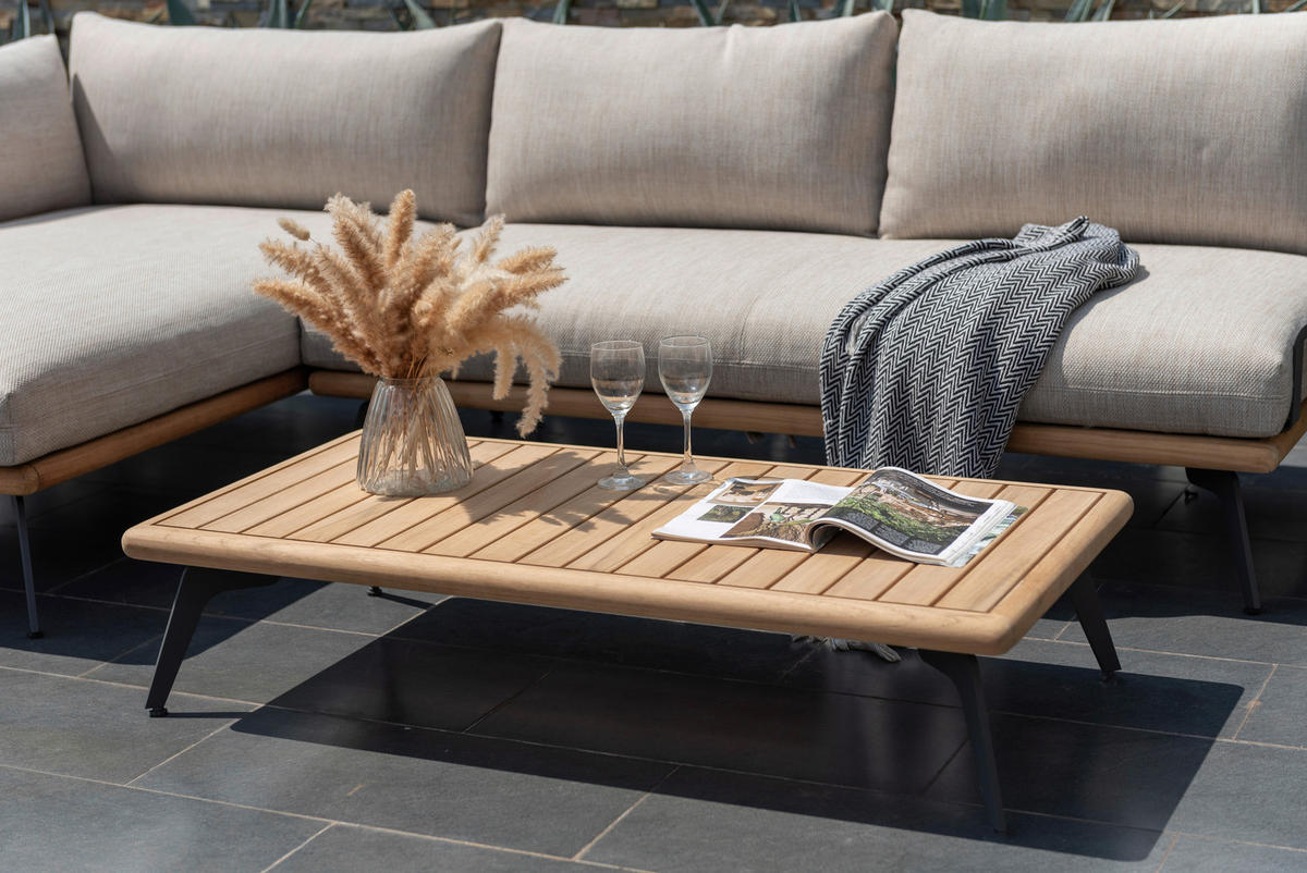 LOUNGEGARNITUR 150/280 cm Aluminium, Stahl  - Greige/Dunkelgrau, Design, Textil/Metall (150/280cm) - Amatio