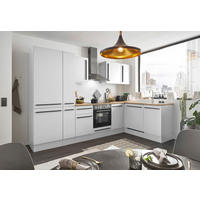 ECKKÜCHE 310/175 cm  in Weiß, Eichefarben  - Eichefarben/Schwarz, Design, Holzwerkstoff/Kunststoff (310/175cm) - MID.YOU