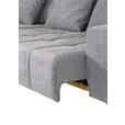 ECKSOFA  in Flachgewebe Hellgrau  205/300 cm  - Hellgrau/Schwarz, KONVENTIONELL, Textil/Metall (205/300cm) - Carryhome