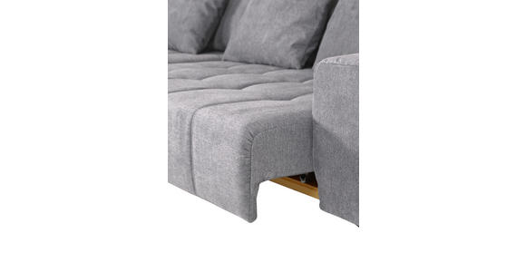 ECKSOFA  in Flachgewebe Hellgrau  205/300 cm  - Hellgrau/Schwarz, KONVENTIONELL, Textil/Metall (205/300cm) - Carryhome