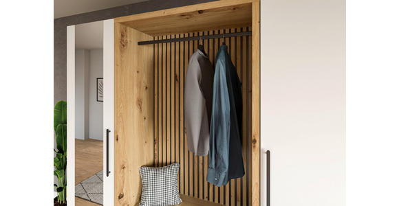GARDEROBE  in 216/200/47 cm  - Weiß/Eiche Artisan, MODERN, Glas/Holzwerkstoff (216/200/47cm) - Voleo