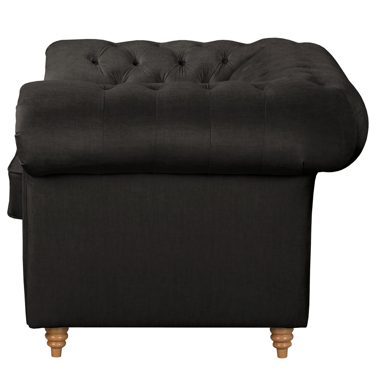SESSEL in Mikrofaser Anthrazit  - Anthrazit, Design, Holz/Textil (128/75/91cm) - P & B