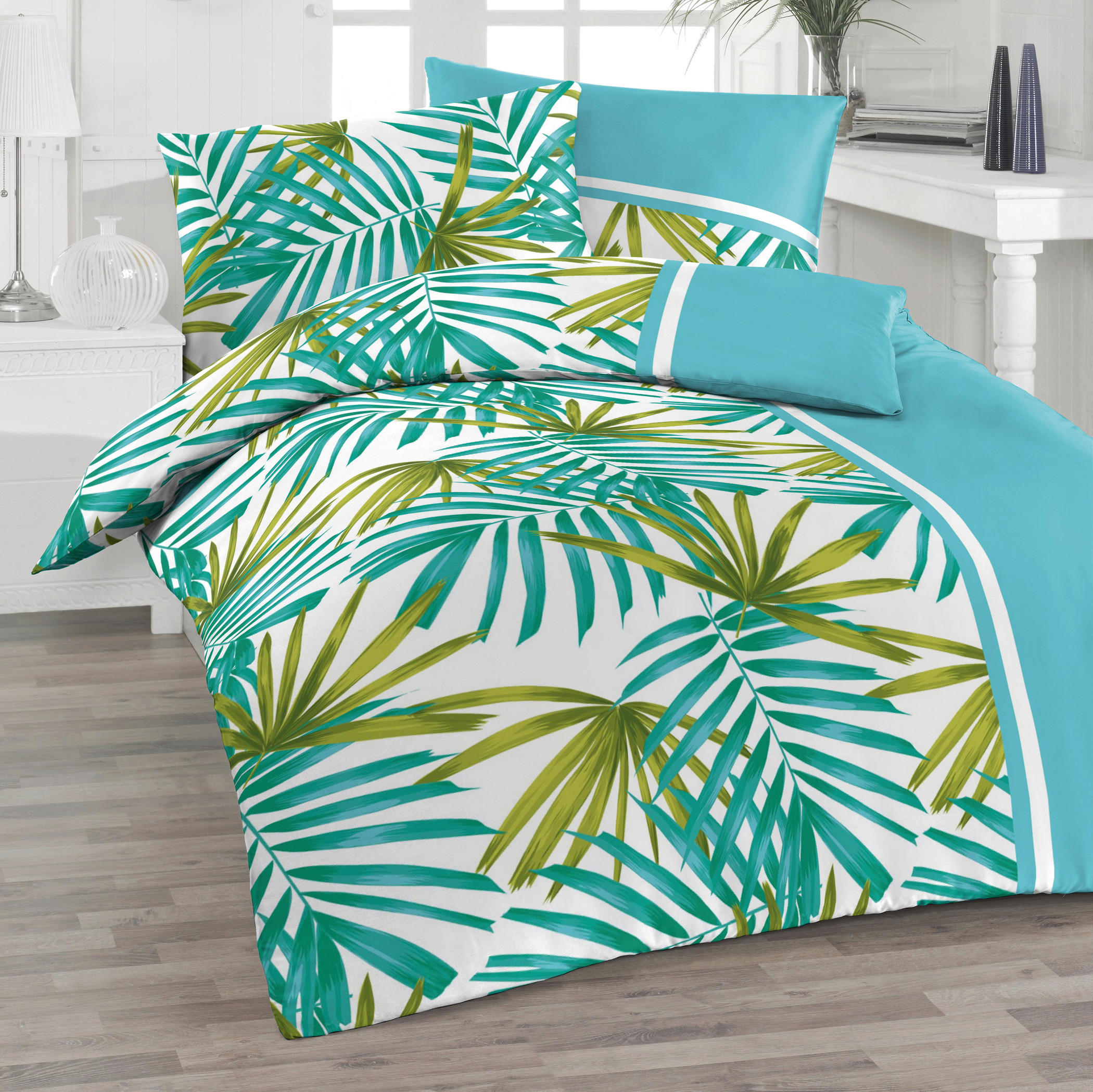 BETTWÄSCHE Seersucker 140/200 cm  - Türkis/Multicolor, Trend, Textil (140/200cm) - Florella