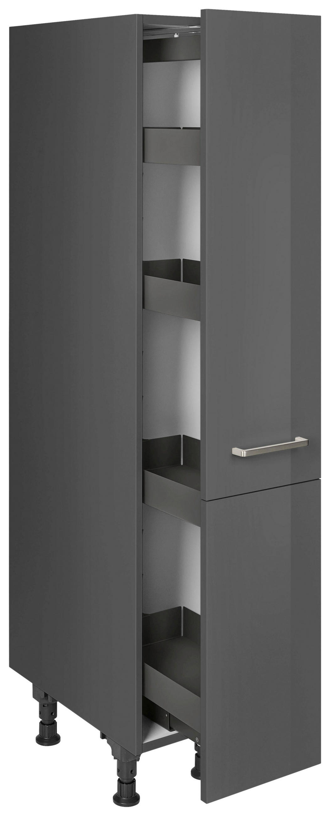 APOTHEKERSCHRANK 30/168/58 cm  in Schieferfarben  - Schieferfarben/Edelstahlfarben, MODERN, Holzwerkstoff/Metall (30/168/58cm) - Nobilia