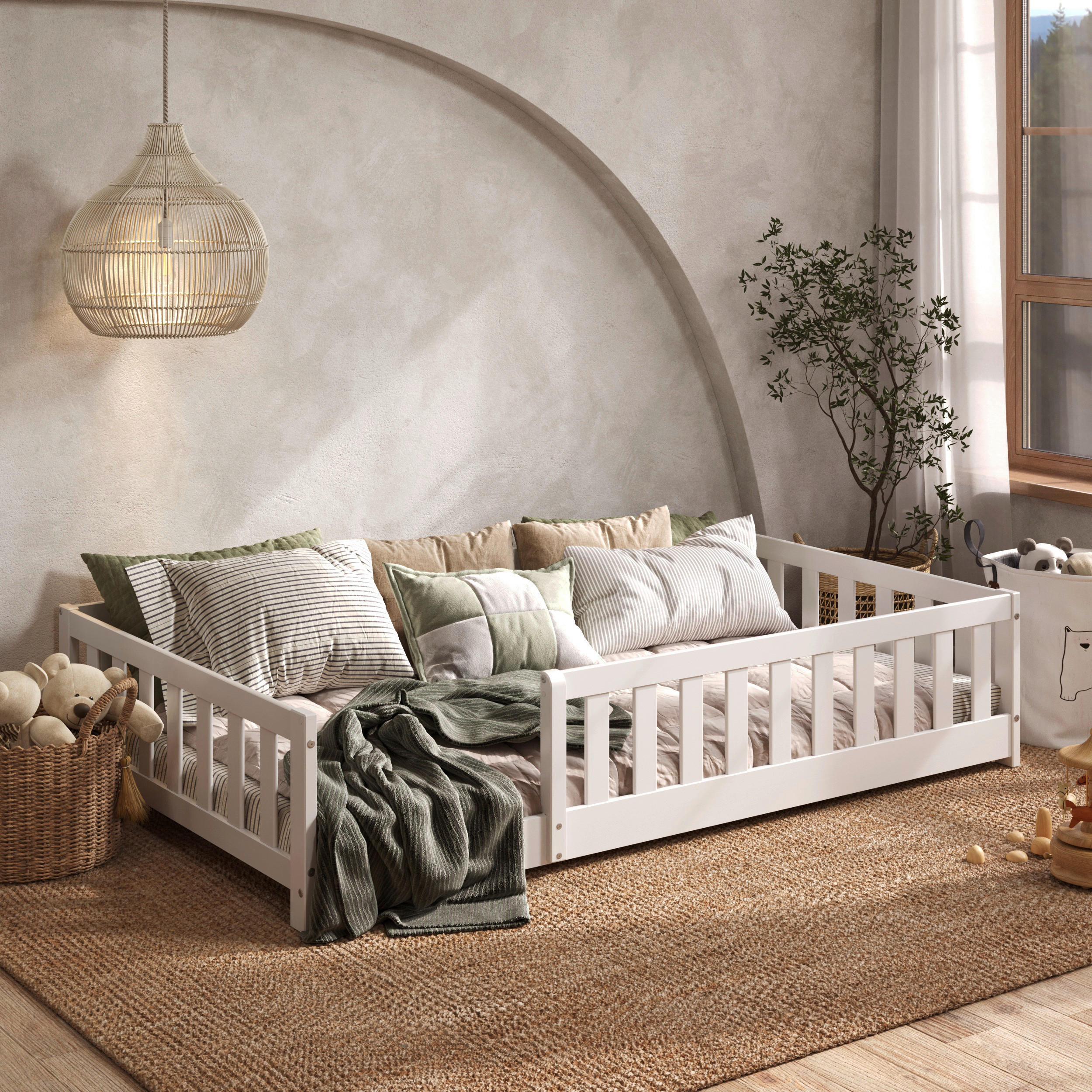 BODENBETT. 120/200 cm Weiss  - Weiss, Modern, Holz/Holzwerkstoff (120/200cm) - P & B