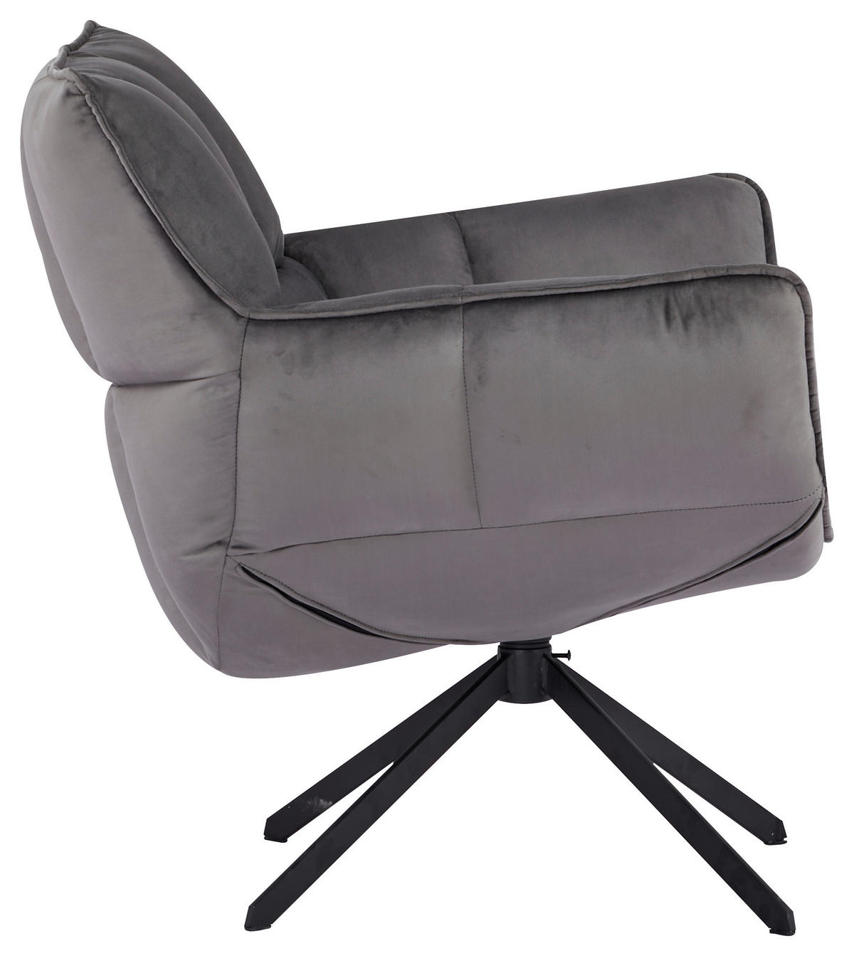 DREHSTUHL Samt Dunkelgrau  - Dunkelgrau/Schwarz, Design, Textil/Metall (81/83/78cm) - Livetastic