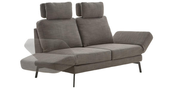 2-SITZER-SOFA Flachgewebe Schwarz  - Schwarz, KONVENTIONELL, Textil/Metall (170-218/87/93-141cm) - Hom`in