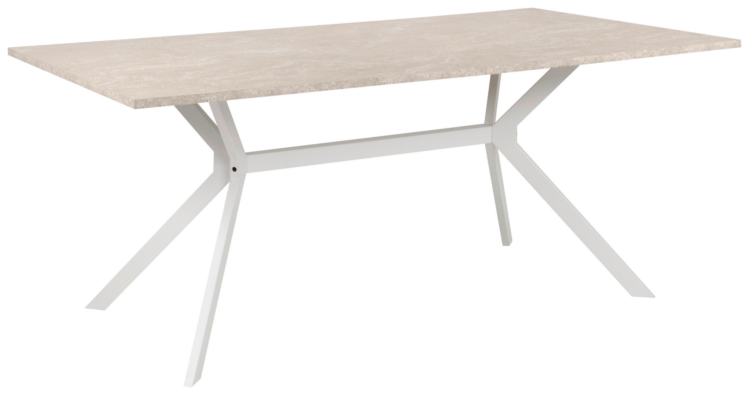 JÍDELNÍ STŮL, bílá, pískové barvy, 180/90/75 cm - bílá/pískové barvy, Basics, kov/kompozitní dřevo (180/90/75cm) - MID.YOU