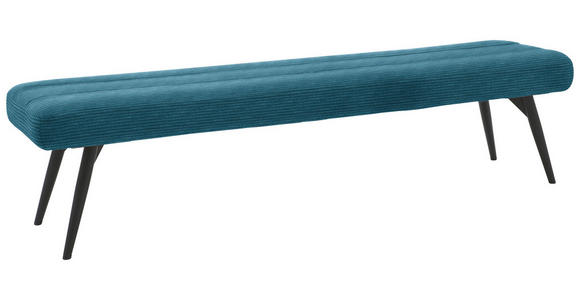 SITZBANK in Textil Petrol  - Petrol/Schwarz, Design, Textil/Metall (200/48/47cm) - Dieter Knoll