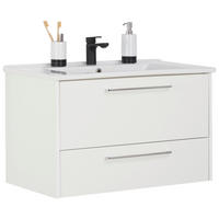 WASCHTISCHKOMBI 85 cm  - Chromfarben/Weiß, KONVENTIONELL, Keramik/Holzwerkstoff (85cm) - Stylife