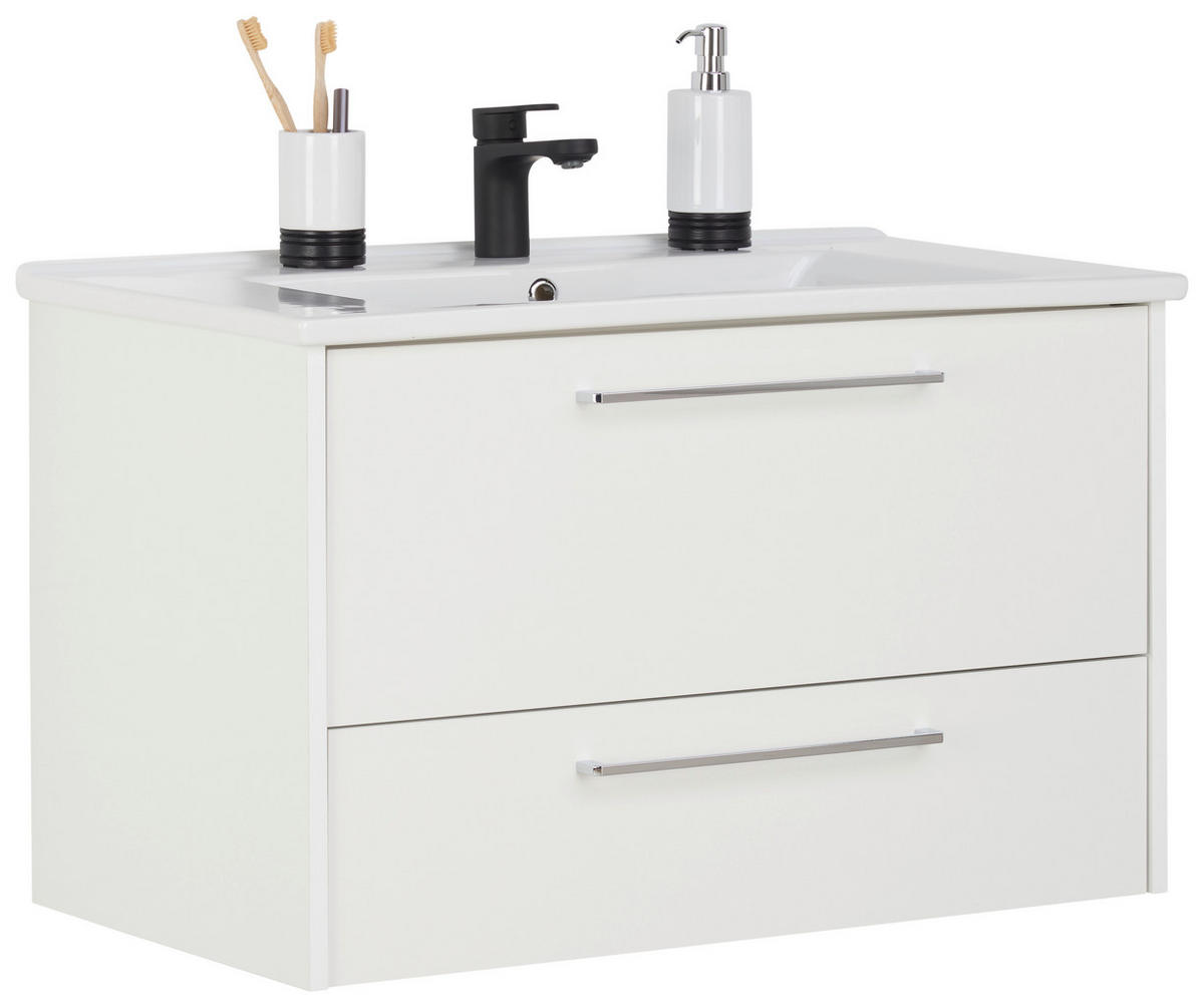 WASCHTISCHKOMBI 85 cm  - Chromfarben/Weiß, KONVENTIONELL, Keramik/Holzwerkstoff (85cm) - Stylife