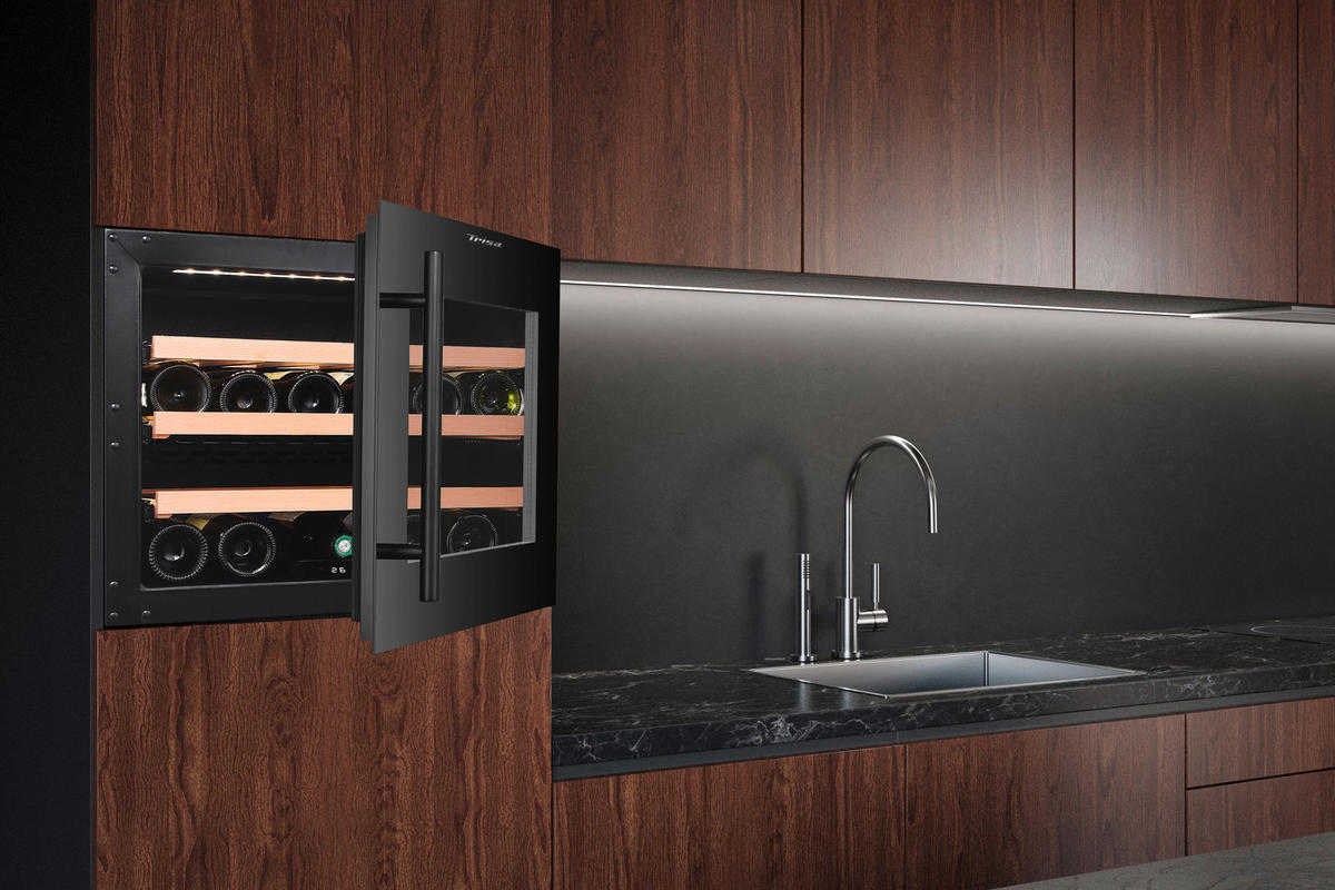 WEINKÜHLSCHRANK 7805,6845  - Schwarz, Basics, Glas/Holz (59.20/55.90/45.50cm) - Trisa Electronics