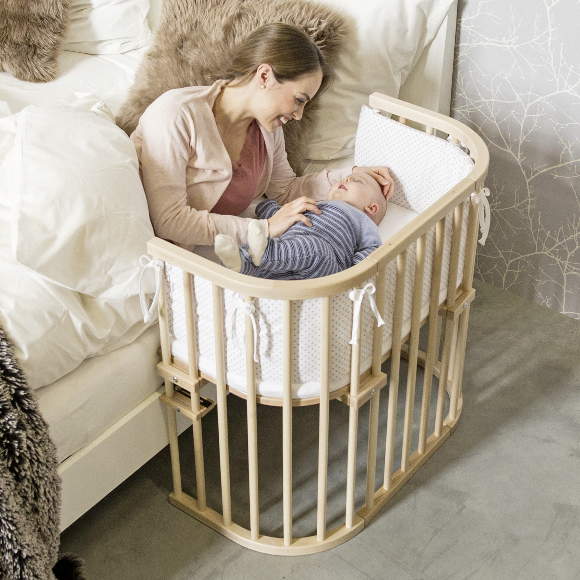 BEISTELLBETT Babybay Original  87/46/79 cm  - Buchefarben/Naturfarben, Basics, Holz (87/46/79cm) - Babybay