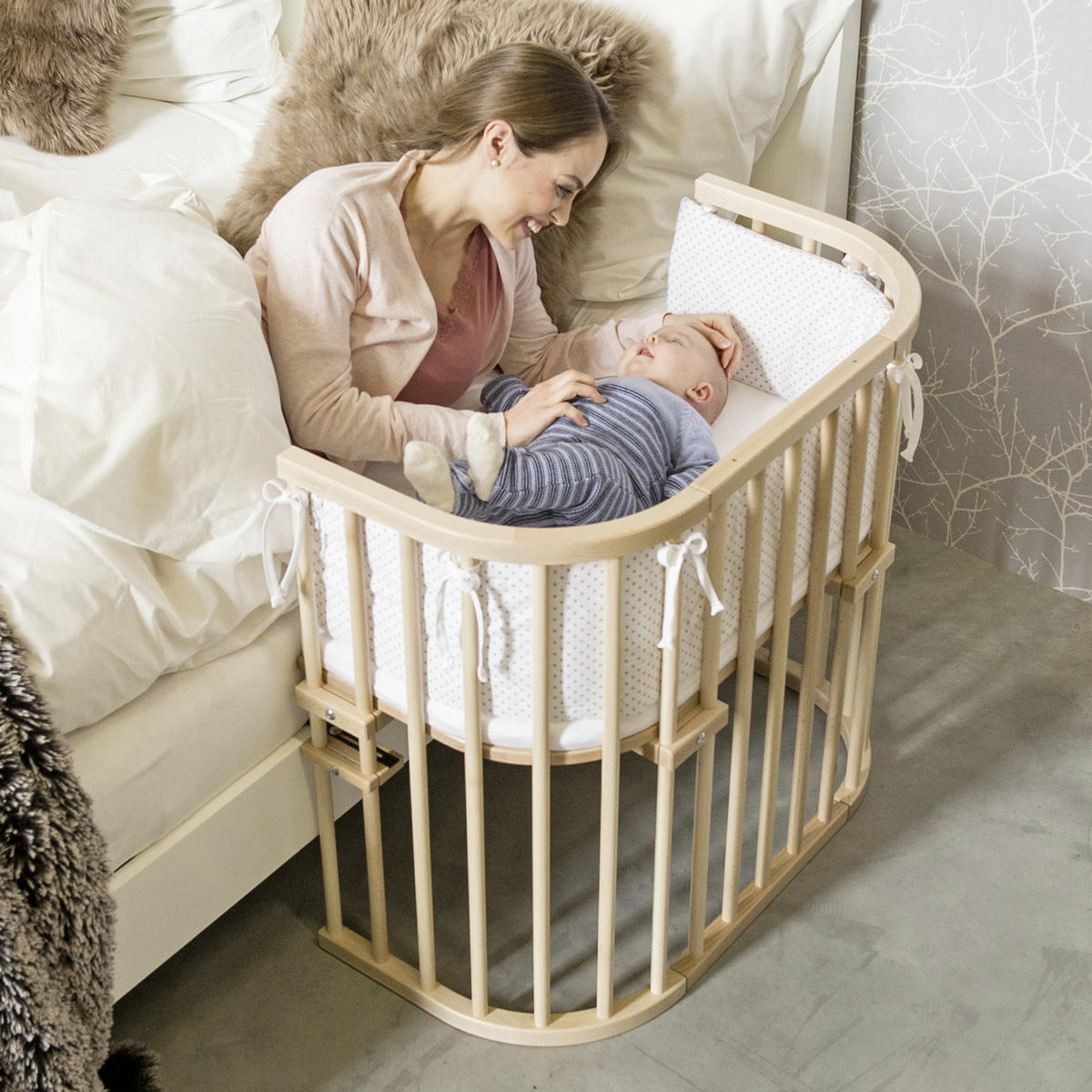 BEISTELLBETT Babybay Original 87/46/79 cm  - Buchefarben/Naturfarben, Basics, Holz (87/46/79cm) - Babybay