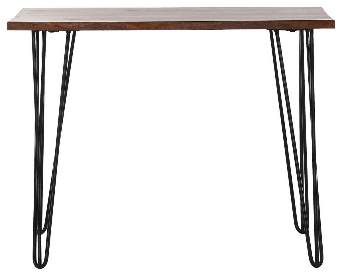 ESSTISCH 100/100/76 cm Echtholz  Holz rechteckig Braun, Akaziefarben  - Schwarz/Braun, KONVENTIONELL, Holz/Metall (100/100/76cm) - Milino