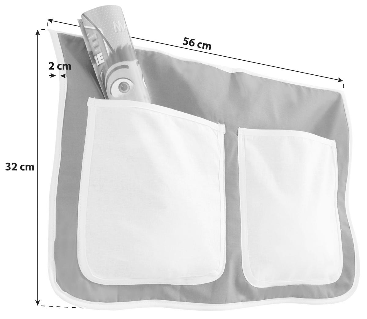 BETTTASCHE - Schwarz/Weiß, KONVENTIONELL, Textil (56/32/2cm) - MID.YOU