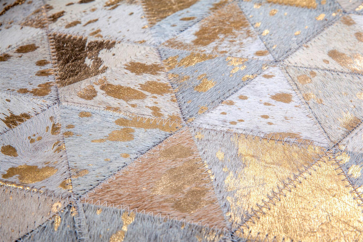 FLACHWEBETEPPICH 120/170 cm Rocket 410 Elfenbein / Gold  - Goldfarben/Creme, Konventionell, Leder/Textil (120/170cm)
