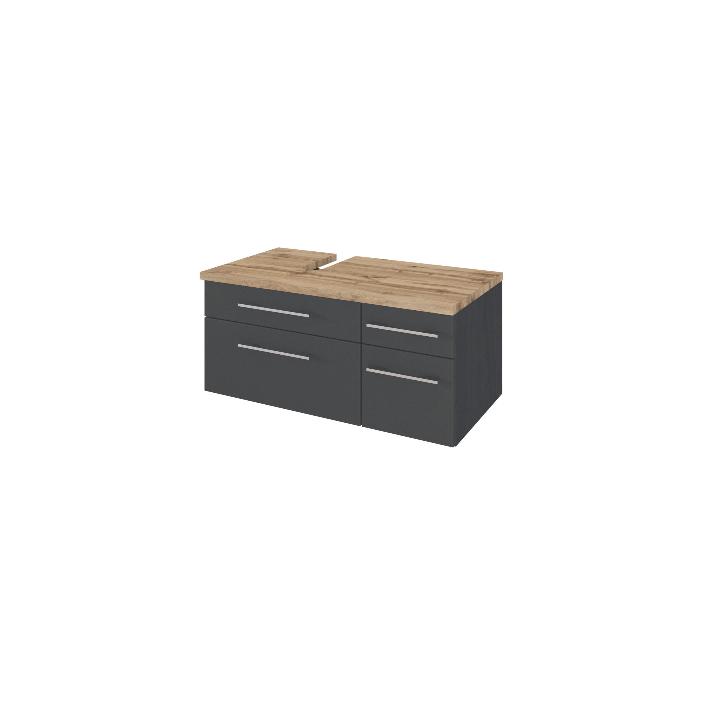 WASCHTISCHUNTERSCHRANK 90/41/47 cm  - Alufarben/Grau, KONVENTIONELL, Holzwerkstoff/Metall (90/41/47cm) - Xora