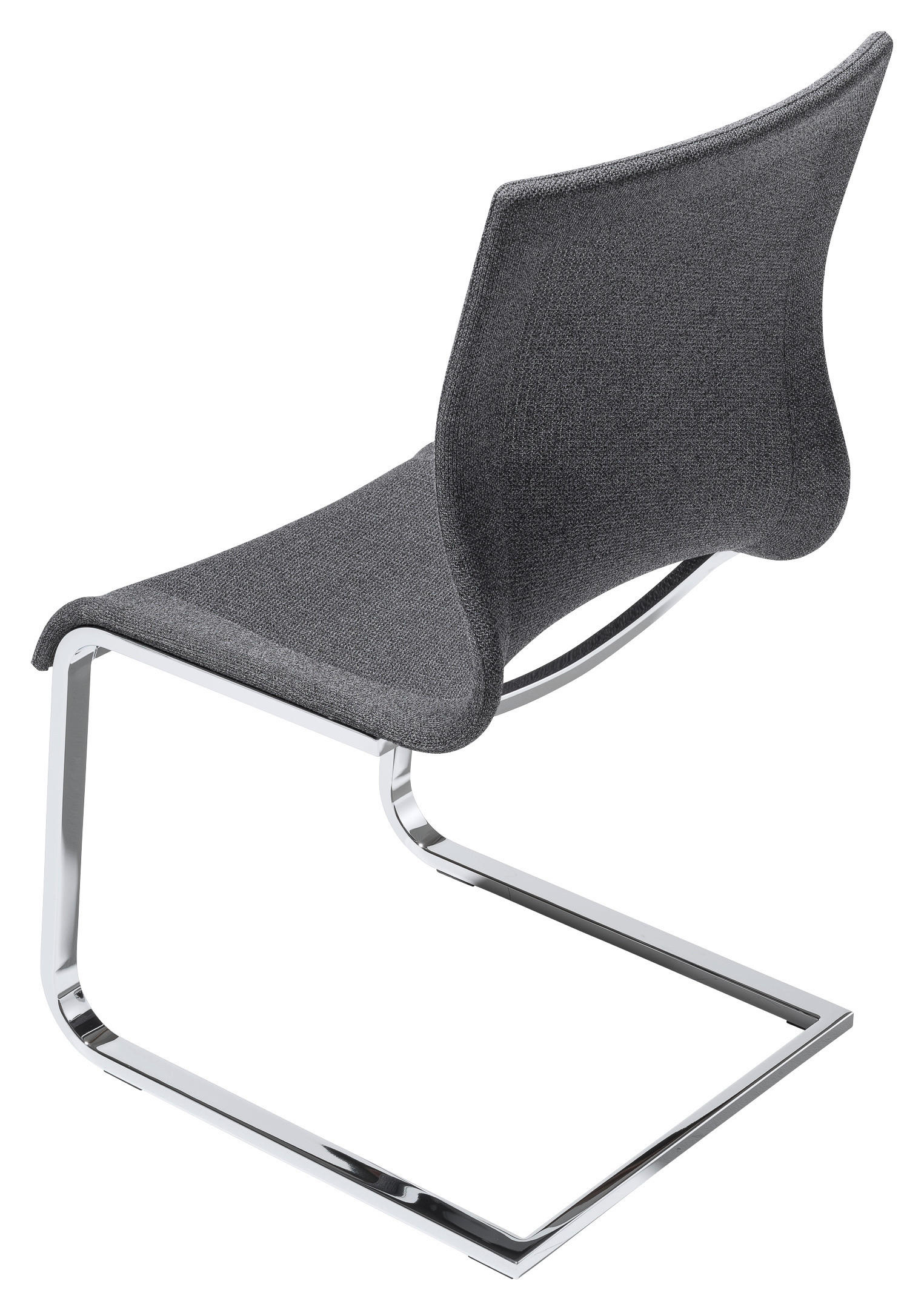 SCHWINGSTUHL  in Stahl Netzbespannung  - Chromfarben/Dunkelgrau, Design, Textil/Metall (47/92/62cm) - Team 7