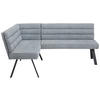 ECKBANK 155/195 cm beflockt Blau, Grau, Schwarz   - Blau/Schwarz, Design, Textil/Metall (155/195cm) - Cantus