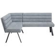 ECKBANK 140/175 cm beflockt Blau, Grau, Schwarz   - Blau/Schwarz, Design, Textil/Metall (140/175cm) - Cantus