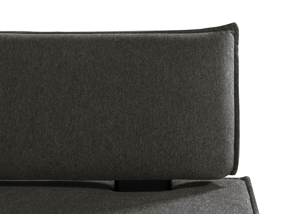 SITZBANK 153/90/65 cm Webstoff Schwarz Buche massiv  - Schwarz, Basics, Holz/Textil (153/90/65cm) - Carryhome