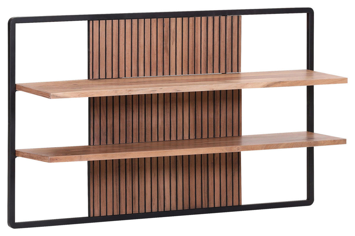 WANDREGAL Schwarz, Akaziefarben  - Schwarz/Akaziefarben, LIFESTYLE, Holz/Holzwerkstoff (120/70/25cm) - Landscape