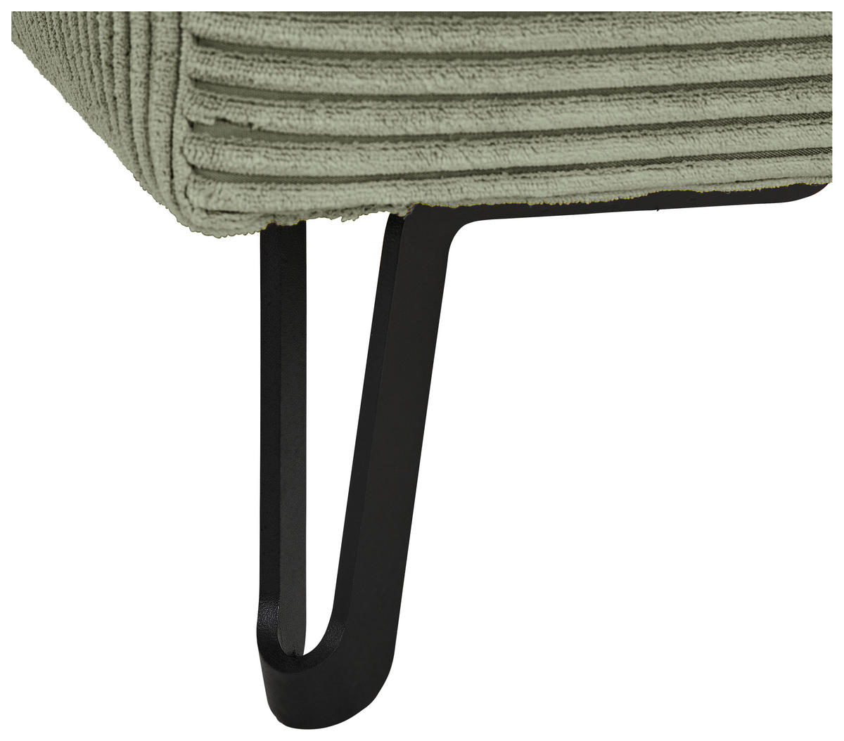 ECKSOFA in Cord Olivgrün  250/175 cm  - Schwarz/Olivgrün, KONVENTIONELL, Textil/Metall (250/175cm) - Carryhome