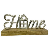 DEKOSCHRIFTZUG - Silberfarben/Braun, LIFESTYLE, Holz/Metall (22/10/5cm) - Ambia Home