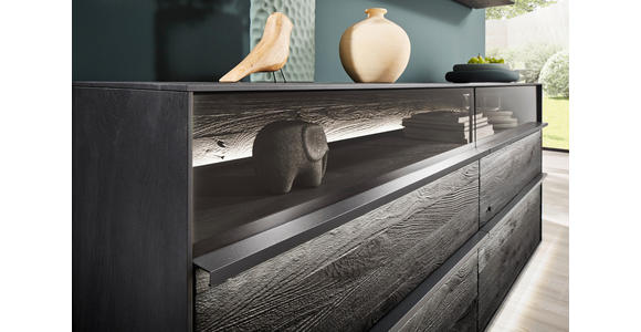 SIDEBOARD Anthrazit 190/80/44 cm - Anthrazit/Schwarz, Design, Glas/Holz (190/80/44cm) - Johann Jakob
