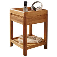 BEISTELLTISCH 40/40/60 cm Wildeiche vollmassiv Eichefarben  - Eichefarben, Design, Holz (40/40/60cm) - Livetastic