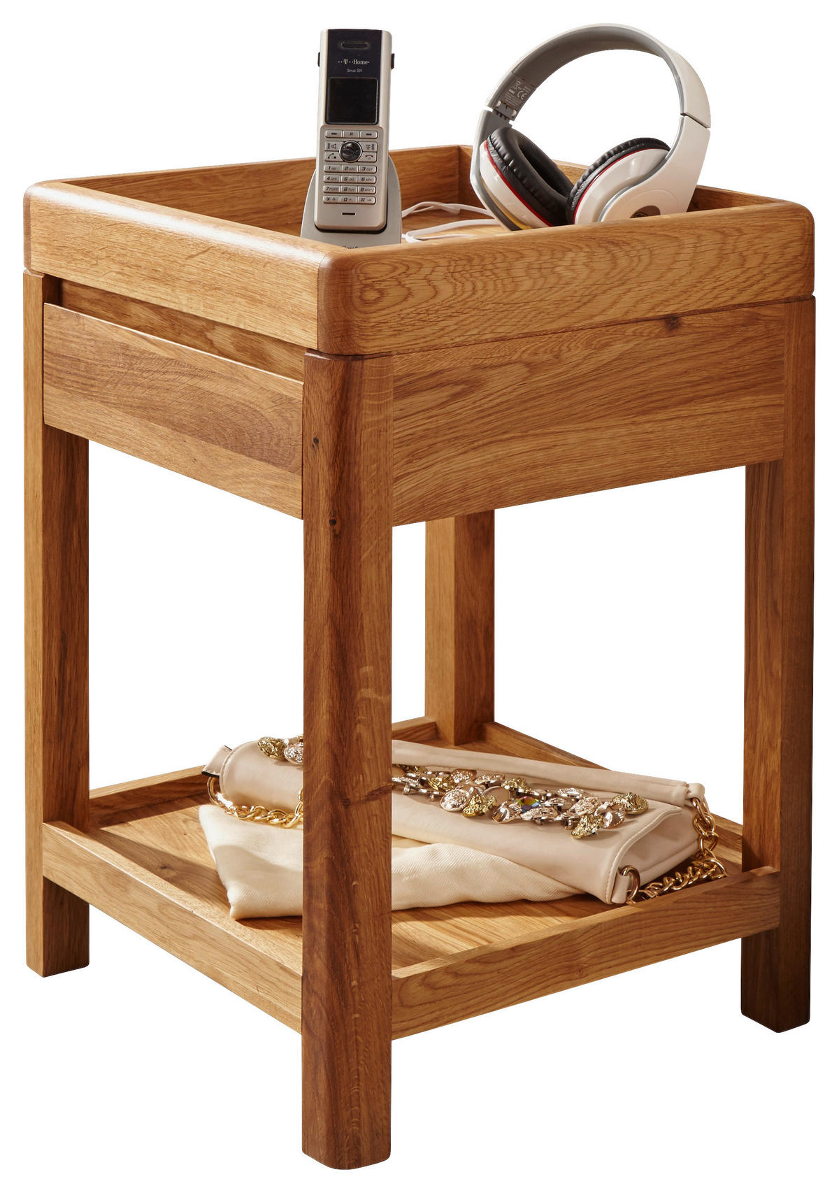 BEISTELLTISCH 40/40/60 cm Wildeiche vollmassiv Eichefarben  - Eichefarben, Design, Holz (40/40/60cm) - Livetastic