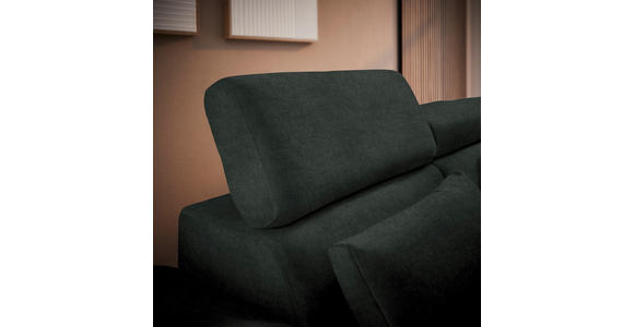 ECKSOFA in Velours Dunkelgrün 299/264 cm - Dunkelgrün/Schwarz, Design, Textil/Metall (299/264cm) - Novel