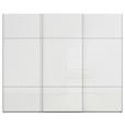 SCHWEBETÜRENSCHRANK  in Grau, Weiß  - Alufarben/Weiß, KONVENTIONELL, Glas/Holzwerkstoff (271/223/68cm) - Novel