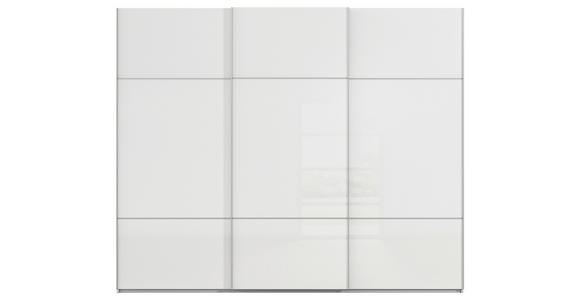 SCHWEBETÜRENSCHRANK in Grau, Weiß - Alufarben/Weiß, KONVENTIONELL, Glas/Holzwerkstoff (271/223/68cm) - Novel