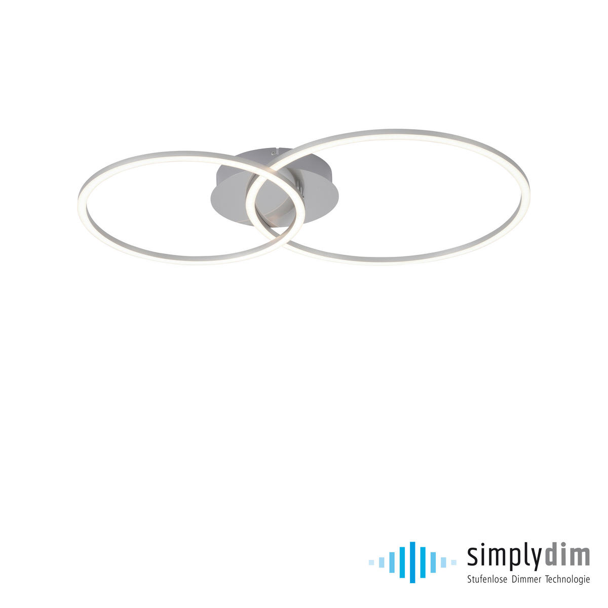 LED-DECKENLEUCHTE 70/44/6,8 cm   - Nickelfarben, Design, Kunststoff/Metall (70/44/6,8cm)