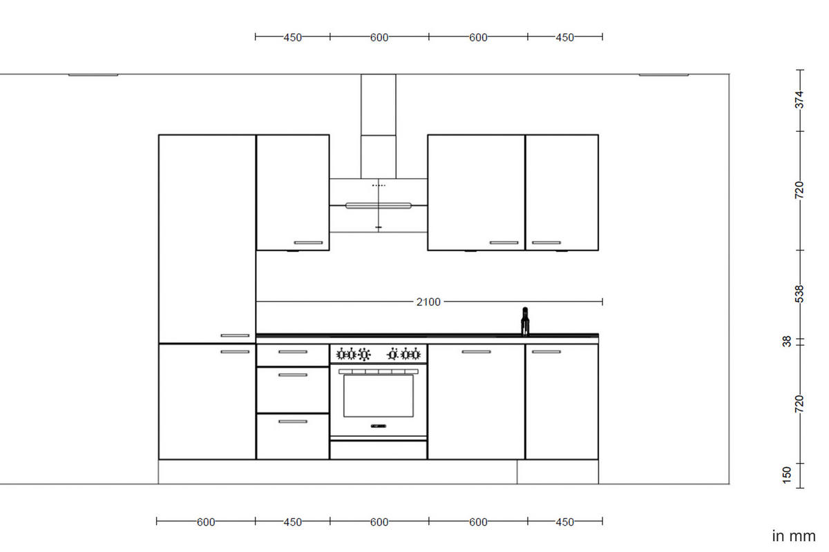 KÜCHENBLOCK 270 cm   in Eichefarben, Weiß Hochglanz  - Edelstahlfarben/Eichefarben, MODERN, Holzwerkstoff/Metall (270cm) - Nobilia