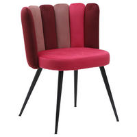 STUHL Samt Rot  - Rot/Schwarz, Design, Textil/Metall (58,5/79/55,5cm) - home24