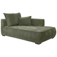 RÉCAMIERE in Cord Grün  - Schwarz/Grün, Design, Holz/Textil (207/75/121cm) - MID.YOU
