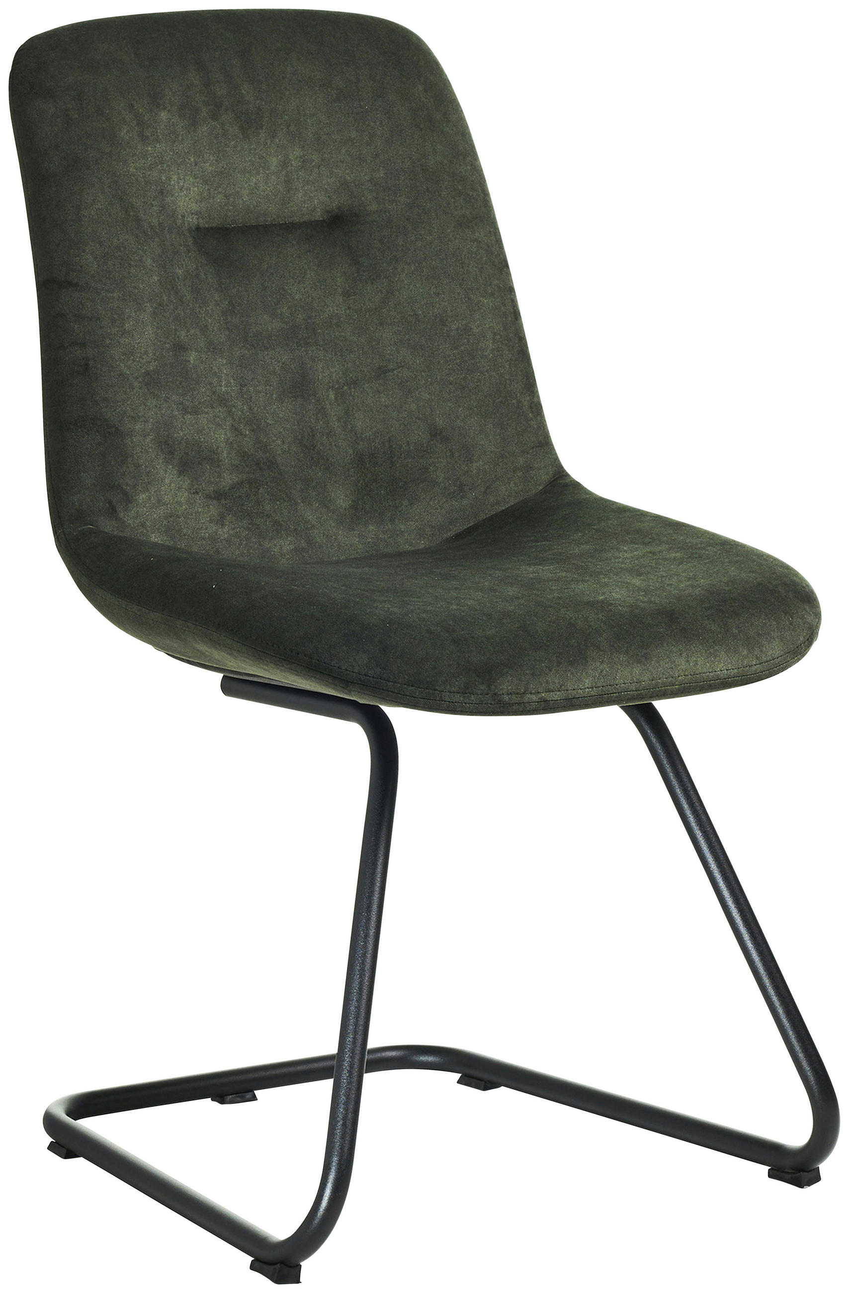 STUHL - Waldgrün/Schwarz, Basics, Textil/Metall (51/89/61cm) - Celina Home