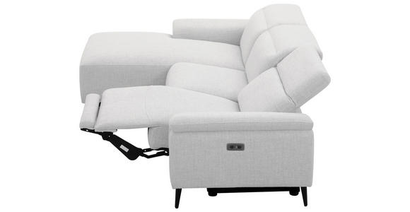 ECKSOFA  in Leinenoptik Hellgrau, Grauweiß  171/270 cm  - Schwarzchrom/Hellgrau, Design, Holz/Kunststoff (171/270cm) - Xora