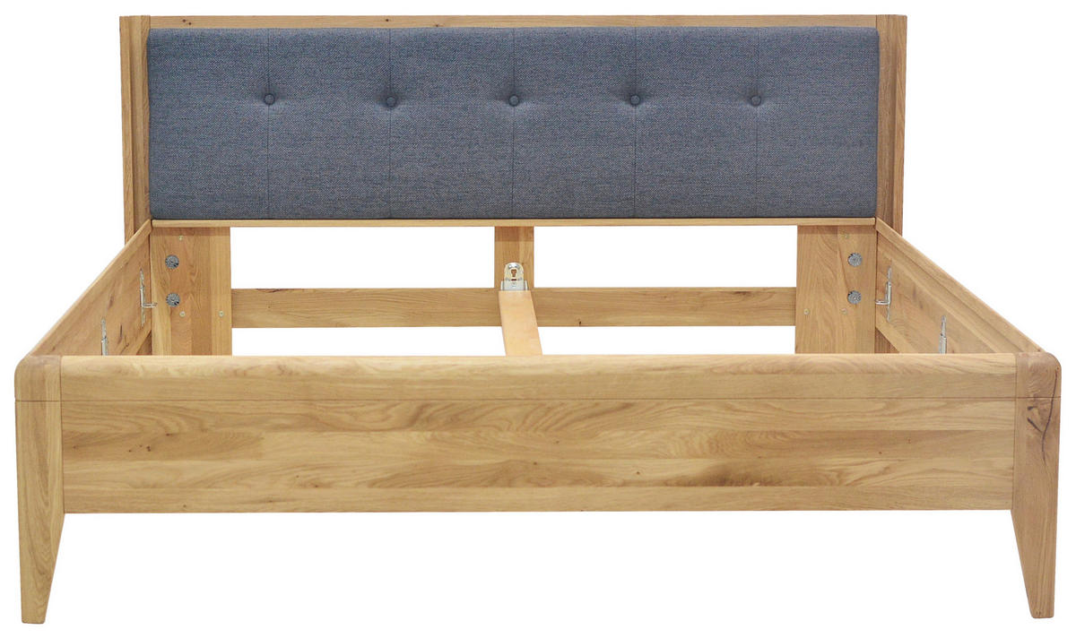 POSTEL, 180/200 cm, antracitová, divoký dub - divoký dub/antracitová, Konvenční, dřevo/kompozitní dřevo (180/200cm) - Linea Natura