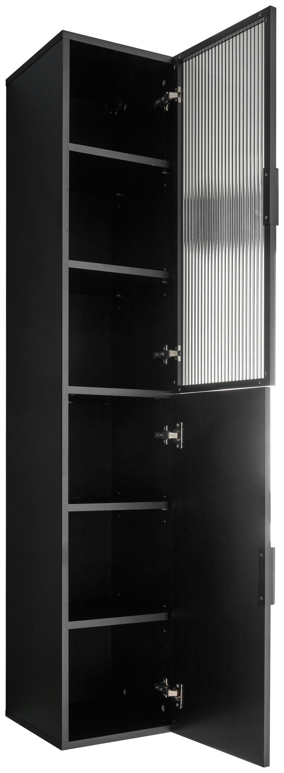 HOCHSCHRANK 33/170/35 cm  - Schwarz, KONVENTIONELL, Glas/Holzwerkstoff (33/170/35cm) - home24