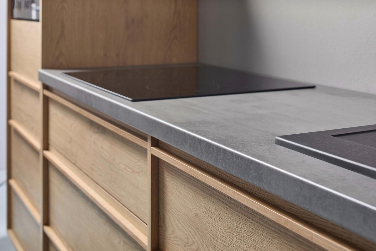 KÜCHENLEERBLOCK 264 cm   in Eichefarben  - Eichefarben/Anthrazit, Trend, Holzwerkstoff/Kunststoff (264cm) - P & B