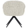 ARMLEHNSTUHL  Sitzfläche 360° drehbar Chenille  - Beige/Schwarz, Design, Textil/Metall (70/84/64cm) - Novel
