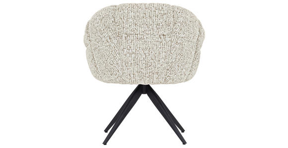 ARMLEHNSTUHL  Sitzfläche 360° drehbar Chenille  - Beige/Schwarz, Design, Textil/Metall (70/84/64cm) - Novel