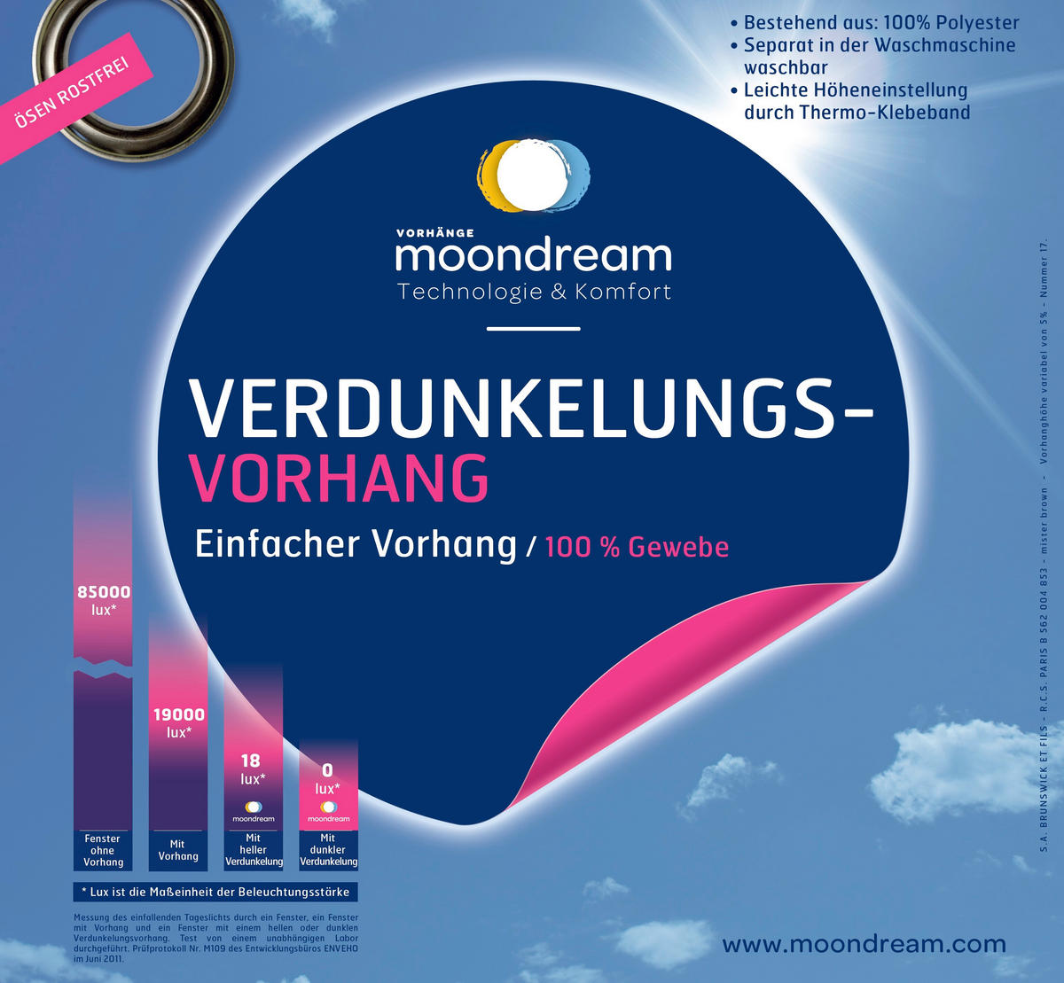 VERDUNKELUNGSVORHANG - Anthrazit, Design, Textil (145/260cm)